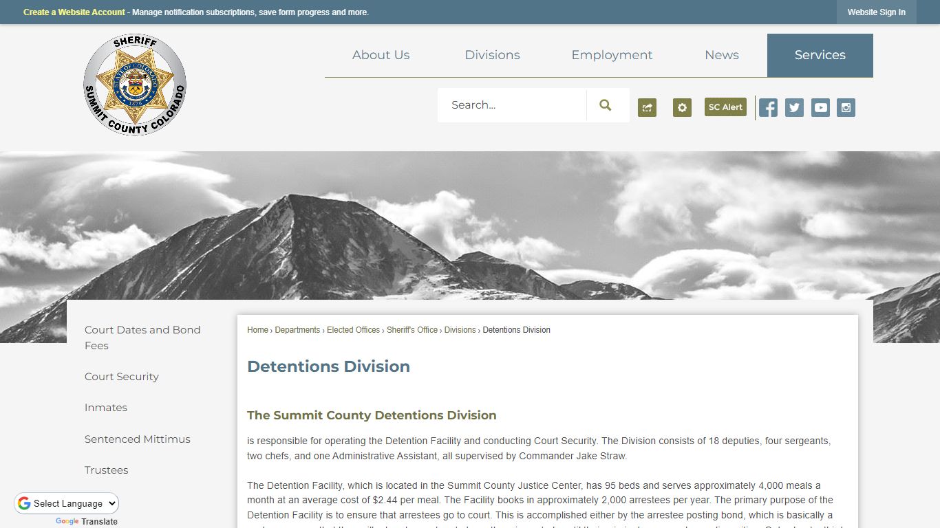 Detentions Division | Summit County, CO - Official Website
